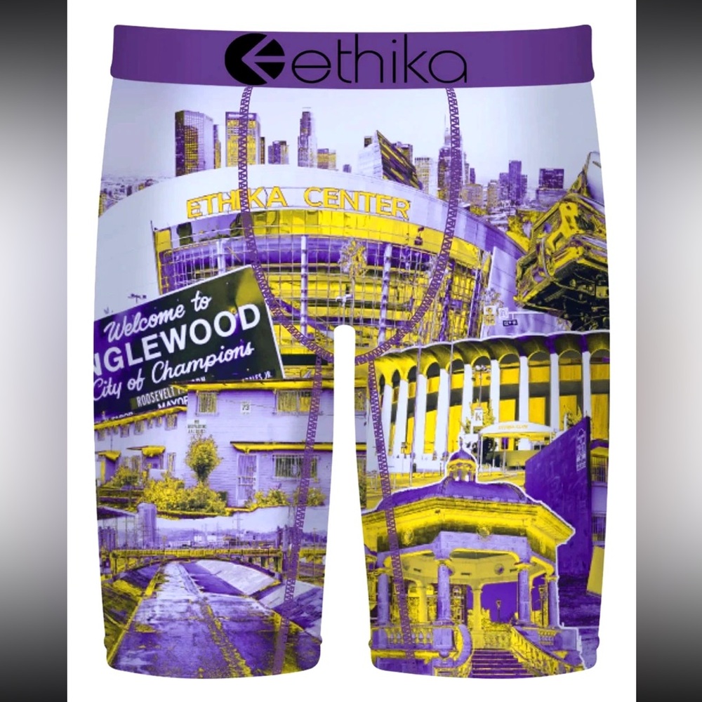 Ethika Staple Fit Boxer Brief CITY OF CHAMPS PURPLE & GOLD SMALL NWT
